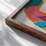 Figurenkomposition 1920 30 Adolf Holzel close up dark wood mockup