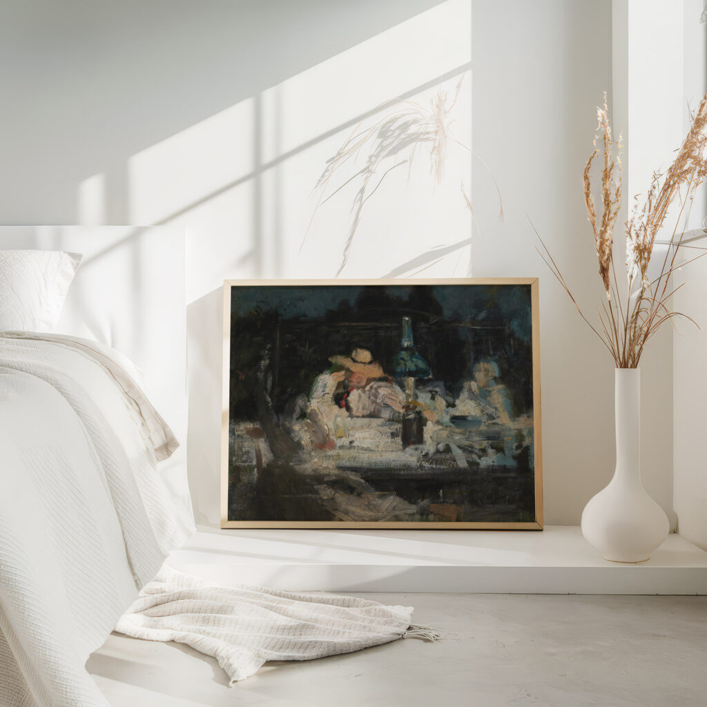 Figures Seated Around a Lamp Alexandre Falguiere 4 mockup