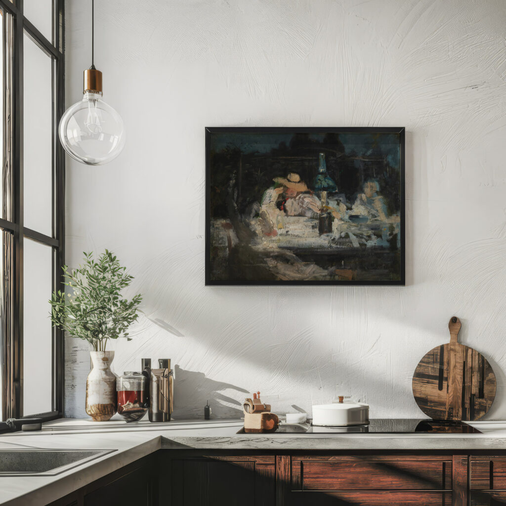 Figures Seated Around a Lamp Alexandre Falguiere 6 mockup