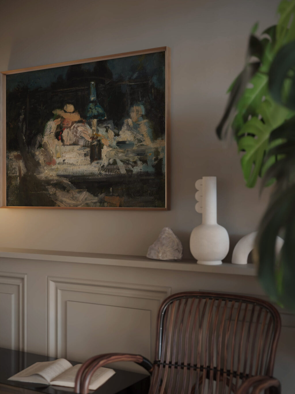 Figures Seated Around a Lamp Alexandre Falguiere video mockup