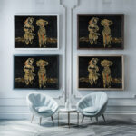 Figures circa 1946 49 Jankel Adler framed posters mockup