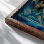 Figures mid to late 1920s Benjamin F. Berlin close up dark wood mockup