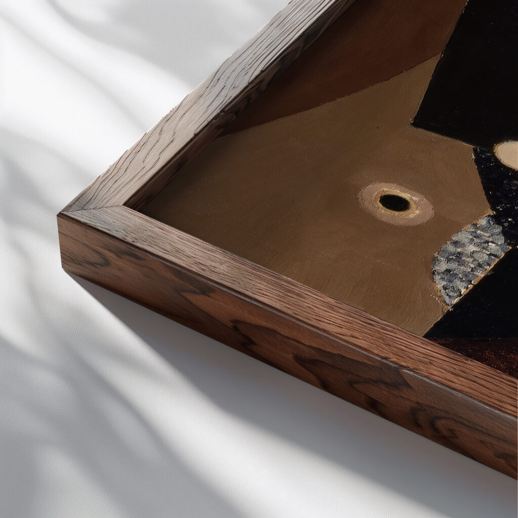 Figures on a Beach 1930 Louis Marcoussis close up dark wood mockup