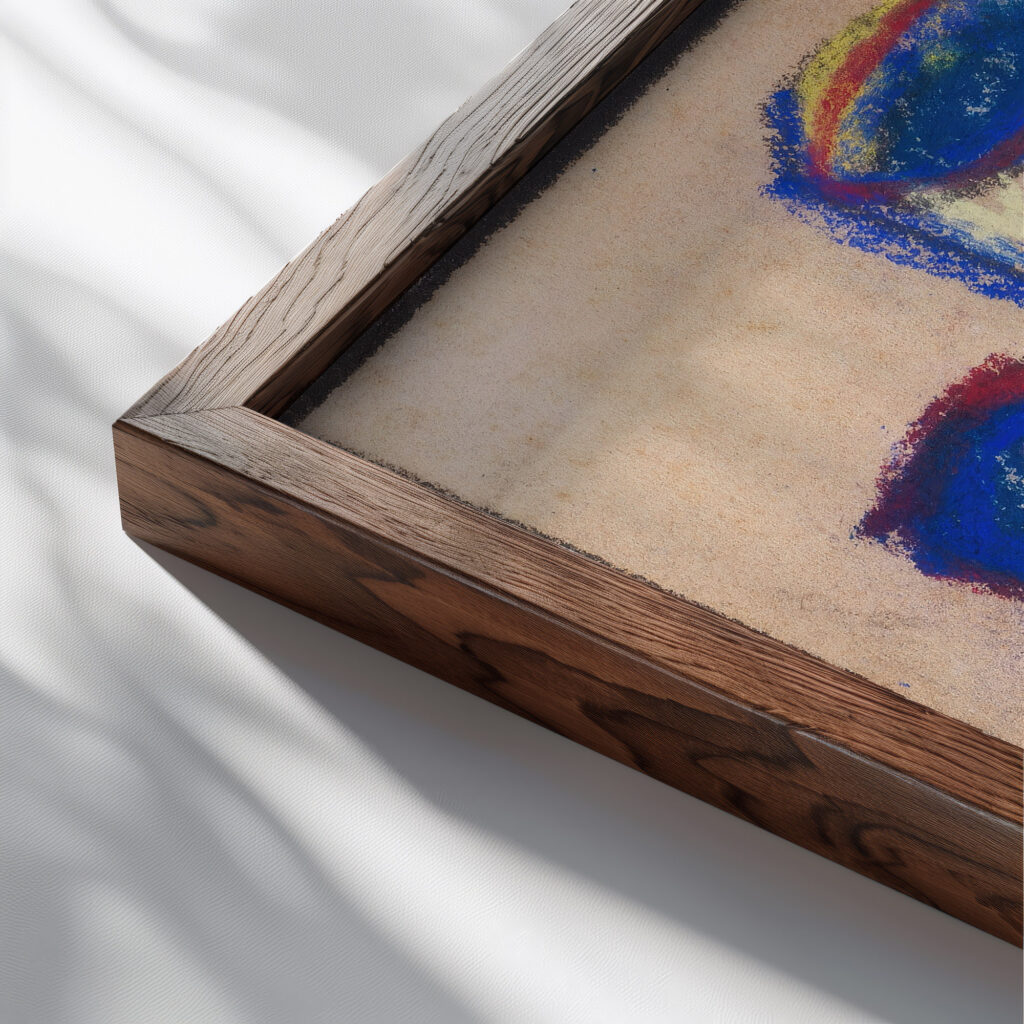 Figurliche Komposition der verlorene Sohn 1925 Adolf Holzel close up dark wood mockup