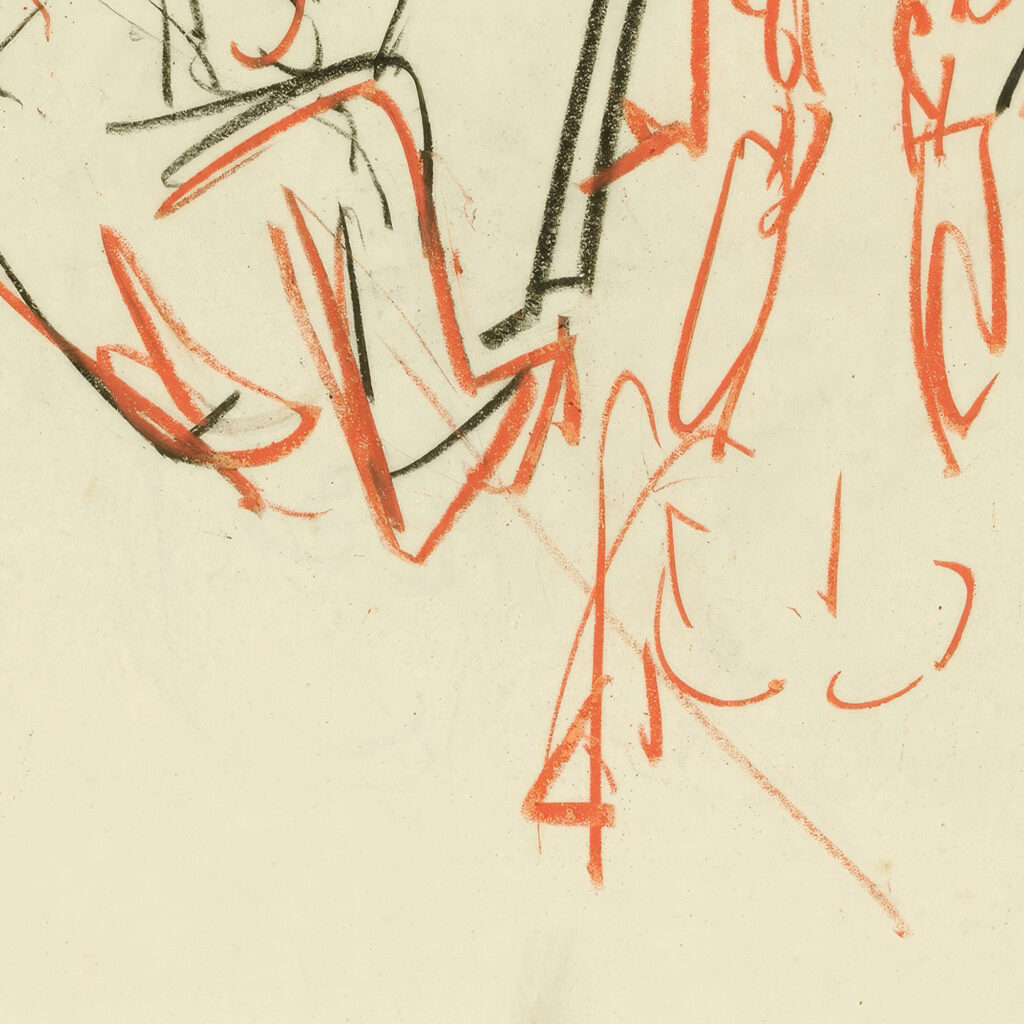 Figurliche Skizze drei Personen 1925 Albert Muller 8 mockup
