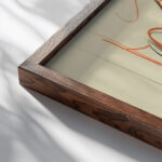 Figurliche Skizze drei Personen 1925 Albert Muller close up dark wood mockup