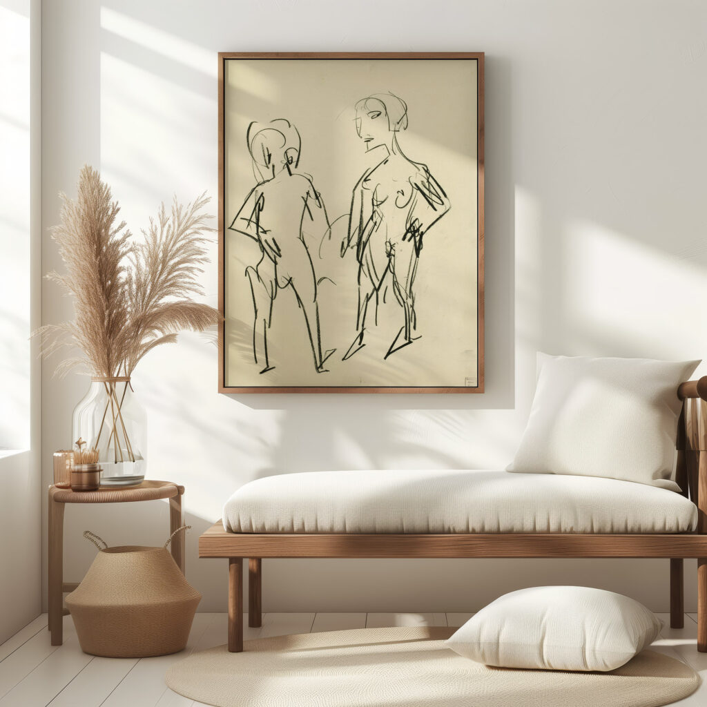 Figurliche Skizze zwei Akte 1925 Albert Muller 5 mockup