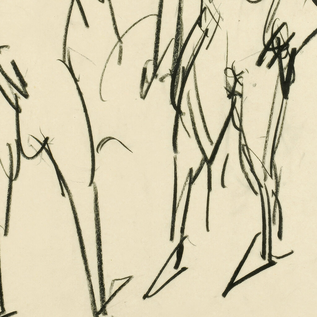 Figurliche Skizze zwei Akte 1925 Albert Muller 8 mockup