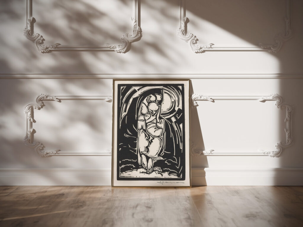 Figuur die zijn kin vasthoudt 1888 Henri Jonas video mockup