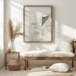 Figuur met lang haar en een kroon op het hoofd in profiel naar rechts 1943 12 24 Samuel Jessurun de Mesquita 5 mockup