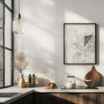 Figuur met lang haar en een kroon op het hoofd in profiel naar rechts 1943 12 24 Samuel Jessurun de Mesquita 6 mockup