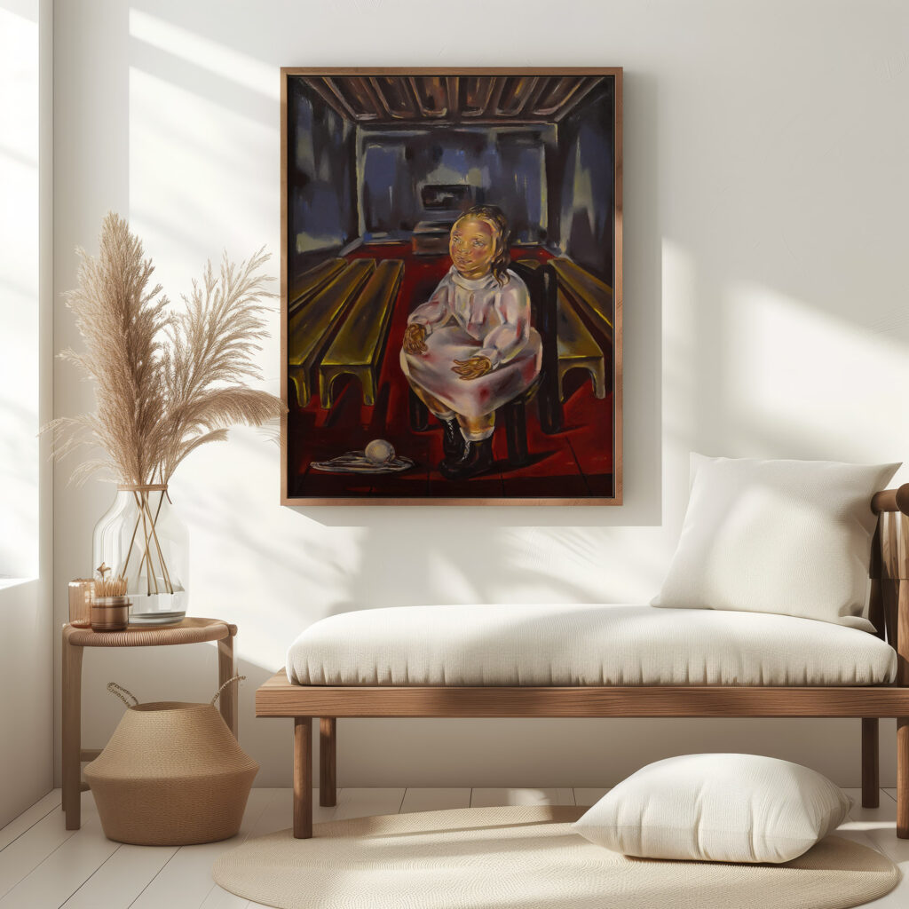 Fillette assise dans la salle aux bancs 1925 Maria Blanchard 5 mockup