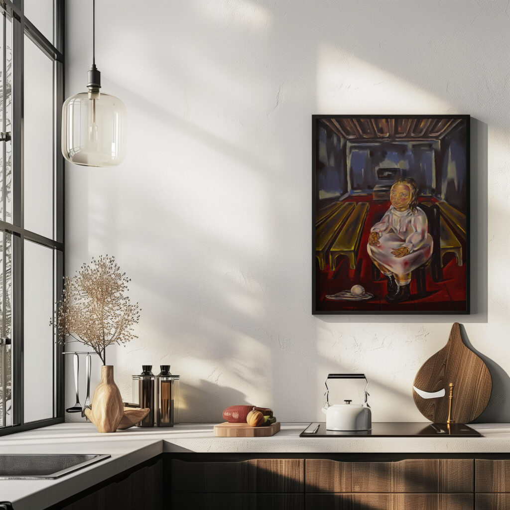 Fillette assise dans la salle aux bancs 1925 Maria Blanchard 6 mockup