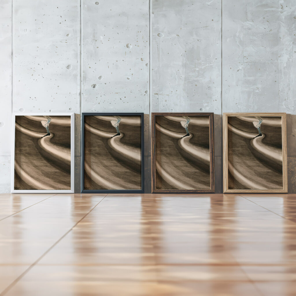 Fillettes devant la vague 1908 Leon Spilliaert framed posters mockup