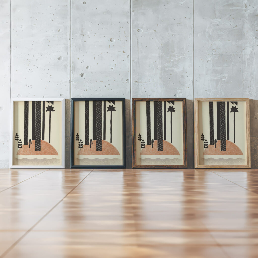 Fine Fine 1929 Pierre Pinsard framed posters mockup