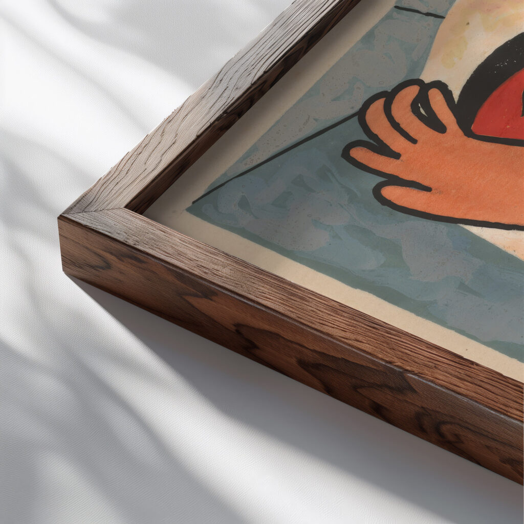 Fire 1938 Mikulas Galanda close up dark wood mockup