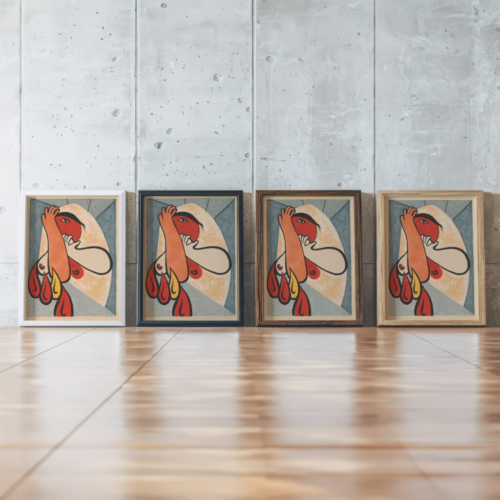 Fire 1938 Mikulas Galanda framed posters mockup