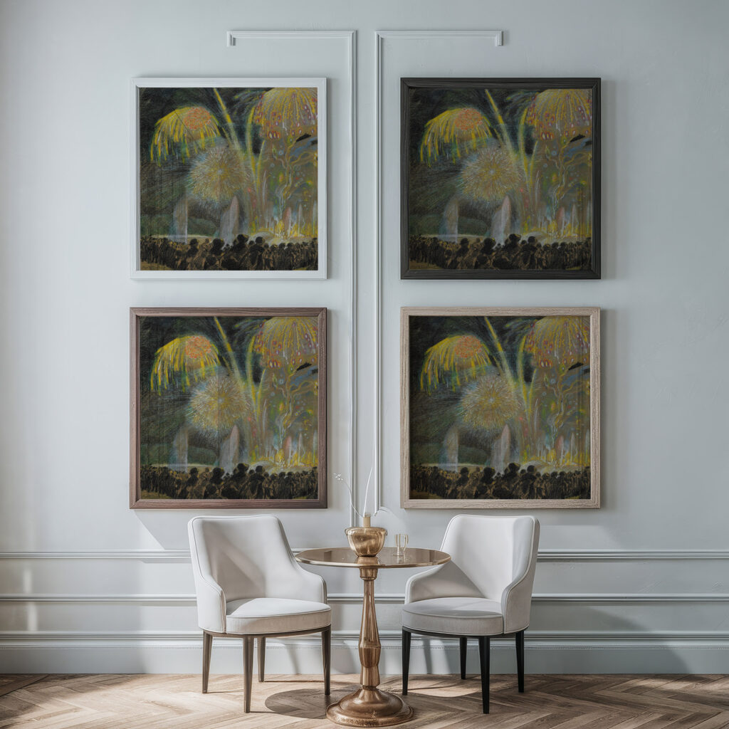 Fireworks Sergey Chekhonin framed posters mockup