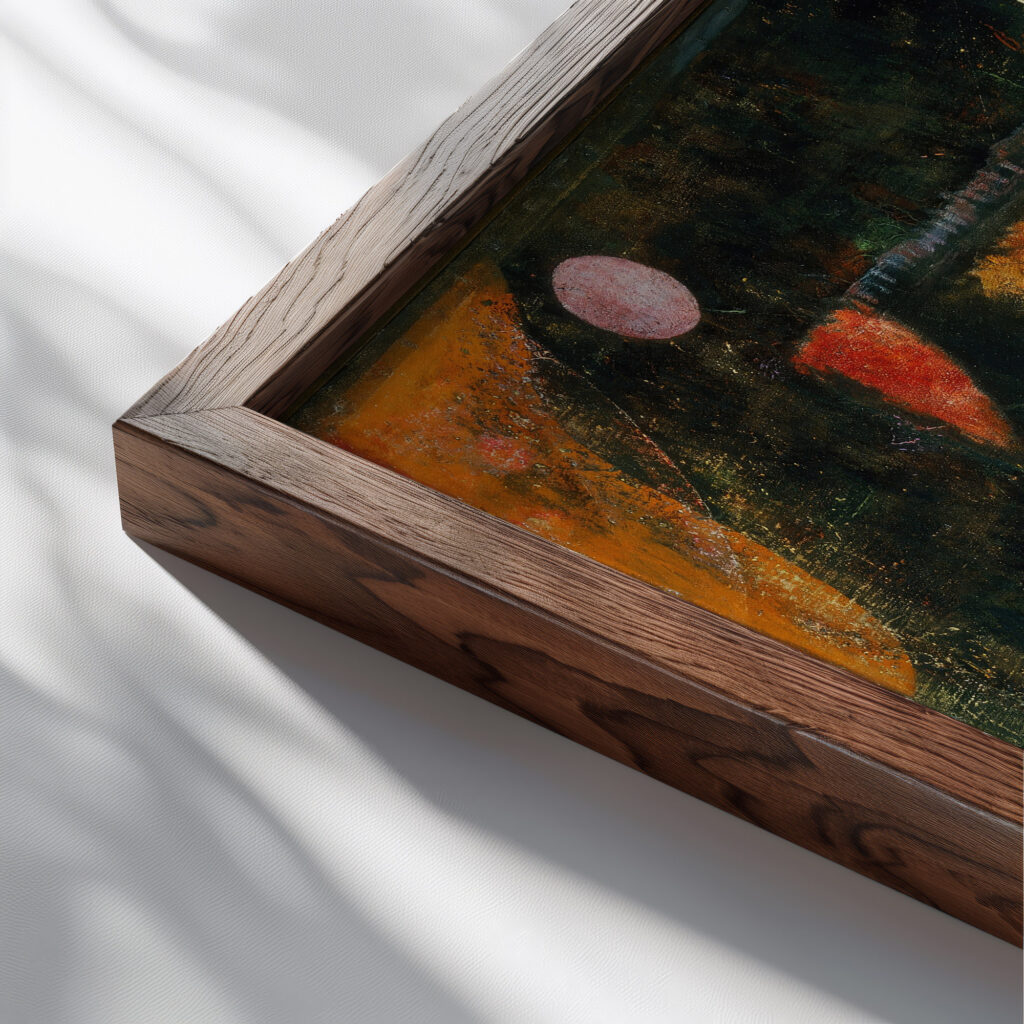 Fish Magic 1925 Paul Klee close up dark wood mockup
