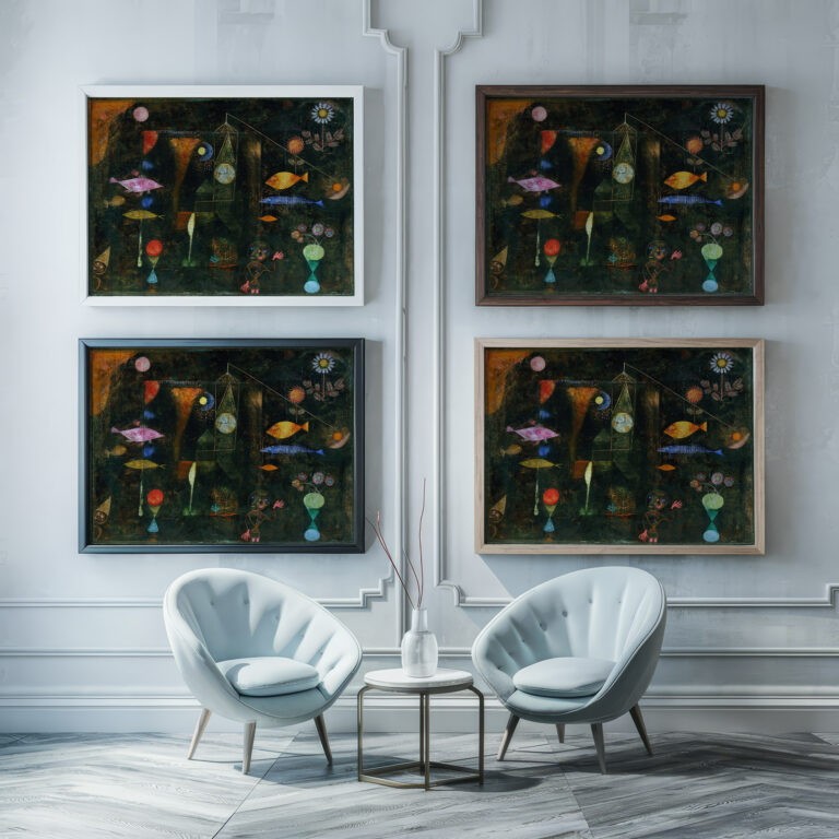 Fish Magic 1925 Paul Klee framed posters mockup