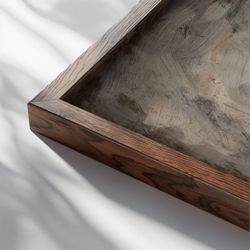 Five children 1925 Tadeusz Makowski close up dark wood mockup