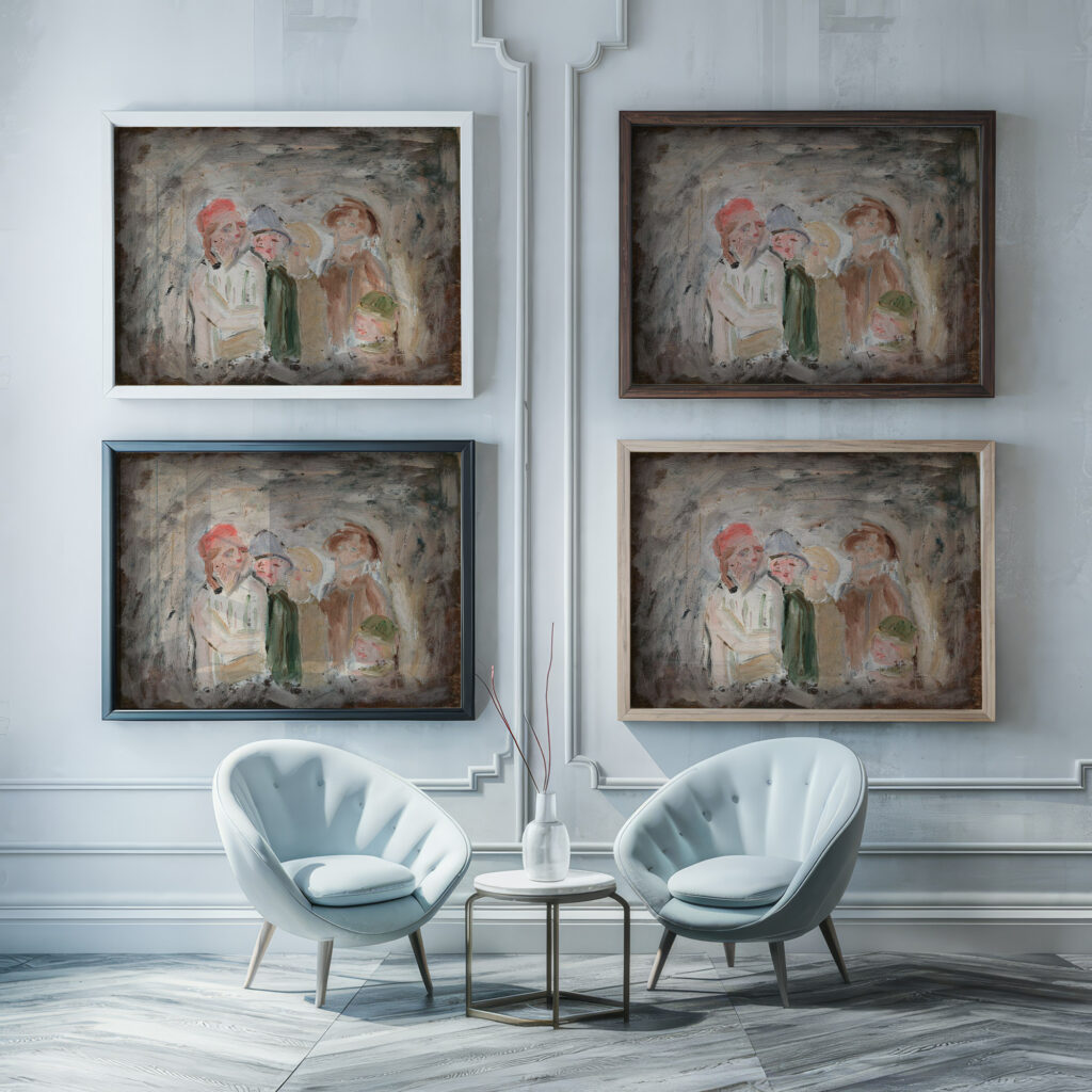 Five children 1925 Tadeusz Makowski framed posters mockup