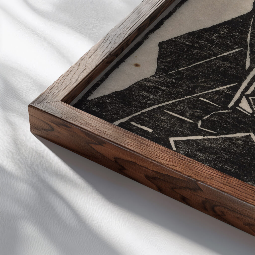 Fjord 1916 Jacoba van Heemskerck close up dark wood mockup