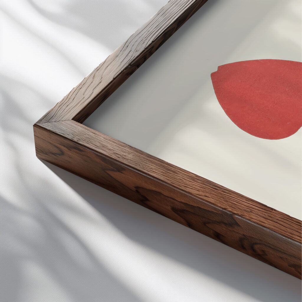 Flat and Uniform Application of Colours at A and Gradated Effect of the same Coloursused with a Full Brush at B 1912 James Ward close up dark wood mockup