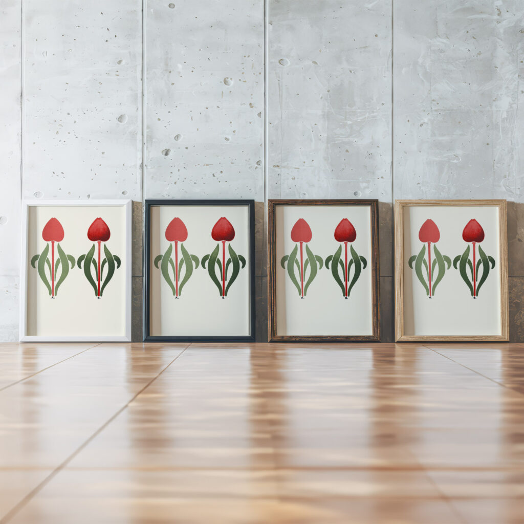 Flat and Uniform Application of Colours at A and Gradated Effect of the same Coloursused with a Full Brush at B 1912 James Ward framed posters mockup