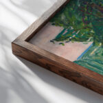 Flirting in the Park 1942 Edvard Munch close up dark wood mockup