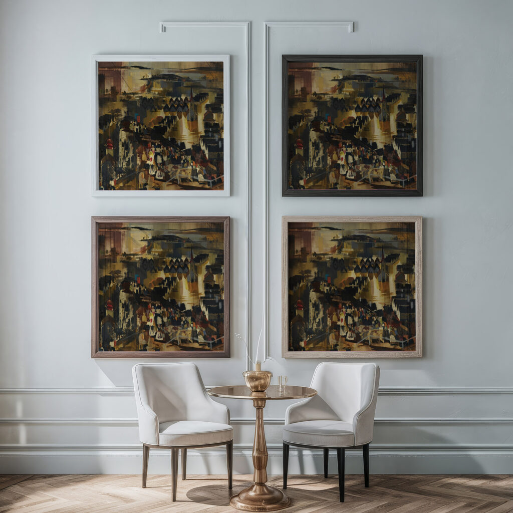 Flood 1854 Vilmos Aba Novak framed posters mockup