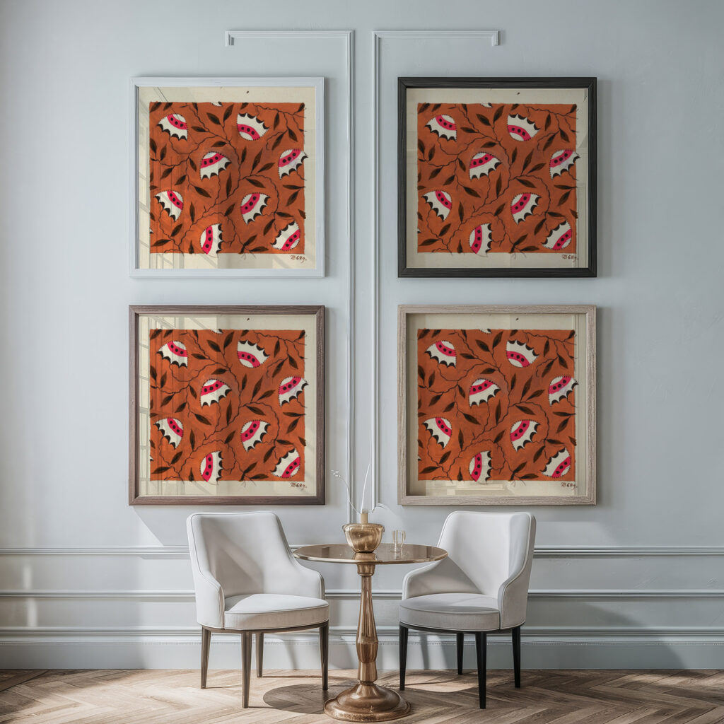 Floral design for printed textile 1800–1818 Unknown framed posters mockup