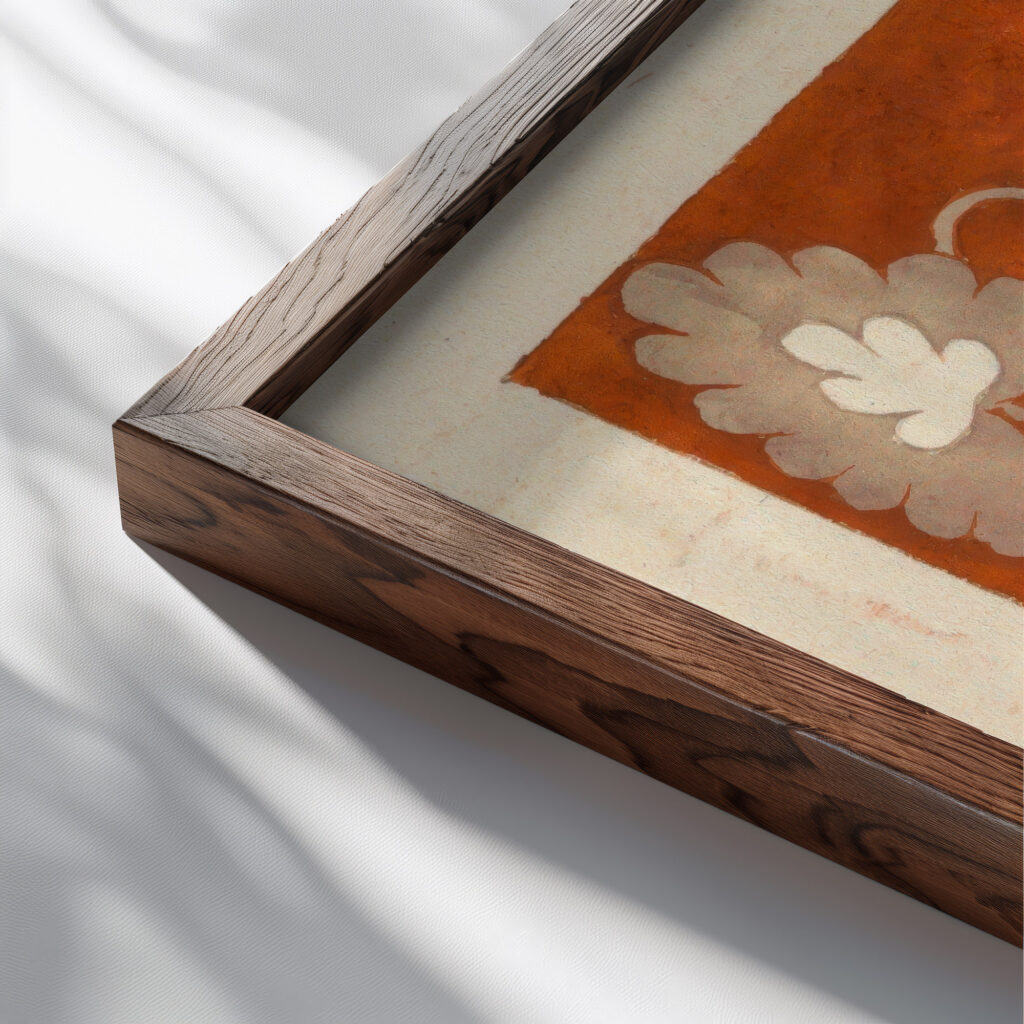 Floral design for printed textile Pl XLII 1800–1818 Unknown close up dark wood mockup