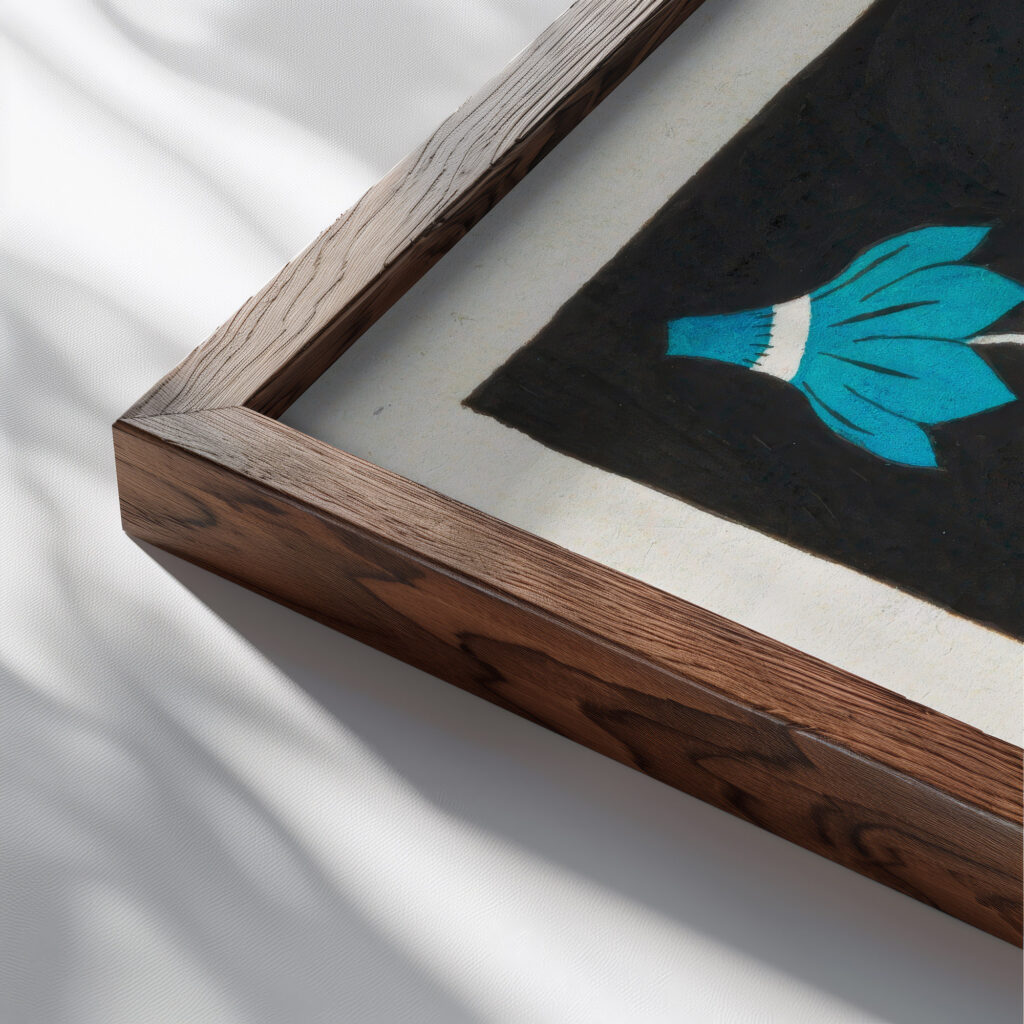 Floral design for printed textile Pl XXXVI 1800–1818 Unknown close up dark wood mockup