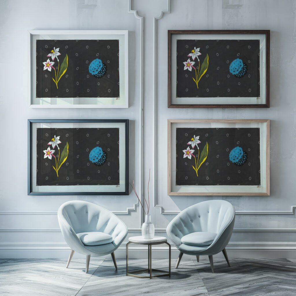 Floral design for printed textile Pl XXXVIII 1800–1818 Unknown framed posters mockup