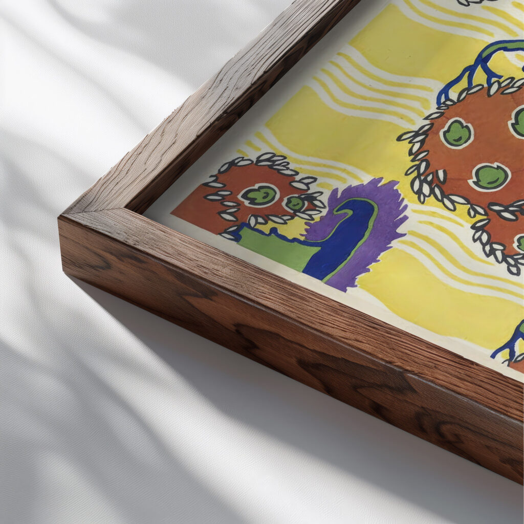 Floreal dessins coloris nouveaux Pl.03 1925 Emile Allain Seguy close up dark wood mockup