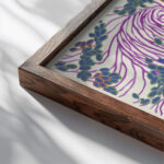 Floreal dessins coloris nouveaux Pl.06 1925 Emile Allain Seguy close up dark wood mockup