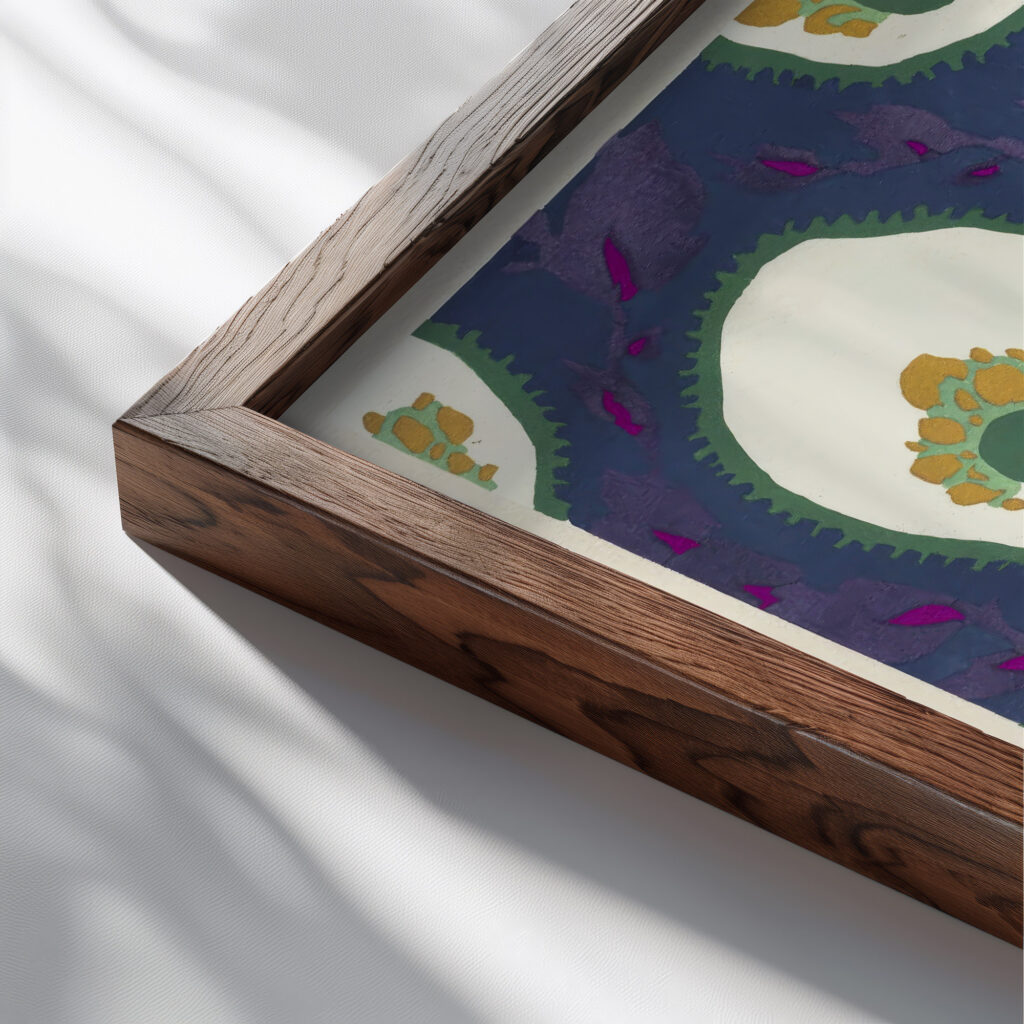 Floreal dessins coloris nouveaux Pl.10 1925 Emile Allain Seguy close up dark wood mockup