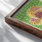 Floreal dessins coloris nouveaux Pl.12 1925 Emile Allain Seguy close up dark wood mockup