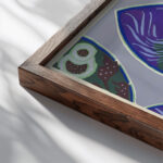 Floreal dessins coloris nouveaux Pl.16 1925 Emile Allain Seguy close up dark wood mockup