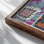 Floreal dessins coloris nouveaux Pl.17 1925 Emile Allain Seguy close up dark wood mockup