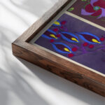 Floreal dessins coloris nouveaux Pl.18 1925 Emile Allain Seguy close up dark wood mockup