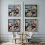 Florians Cafe Venice 1910 Francis Campbell Boileau Cadell framed posters mockup