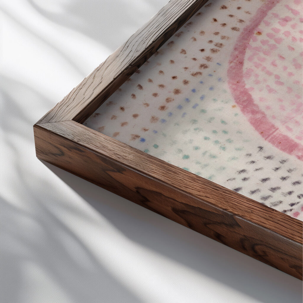 Flourishing 1934 Paul Klee close up dark wood mockup