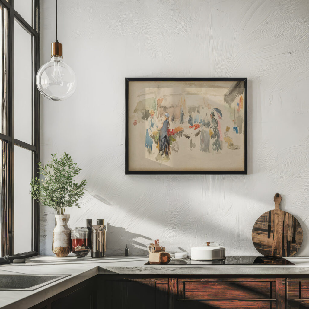 Flower Market Dieppe 1885 James Abbott McNeill Whistler 6 mockup