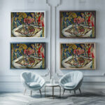 Flowers 1915 Henry Lyman Sayen framed posters mockup