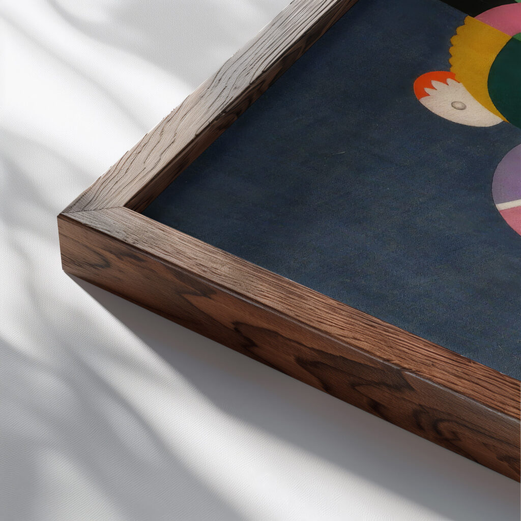 Flowers and fruit 1924 Georges Valmier close up dark wood mockup