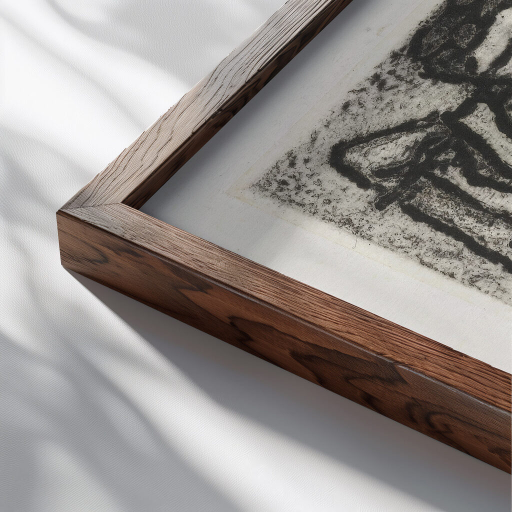 Fluitspelende sirene 1937 1969 Yo Sugano close up dark wood mockup