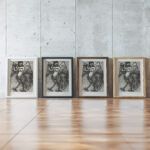 Fluitspelende sirene 1937 1969 Yo Sugano framed posters mockup