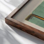 Flusslandschaft mit Kran und Schleppzug 1927 – 1928 Ernst Ludwig Kirchner close up dark wood mockup